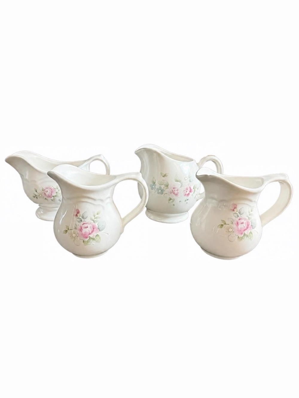 Vintage 1980’s Pfaltzgraff Tea Rose Pattern 4 Piece Mixed Lot Serving Set AS IS